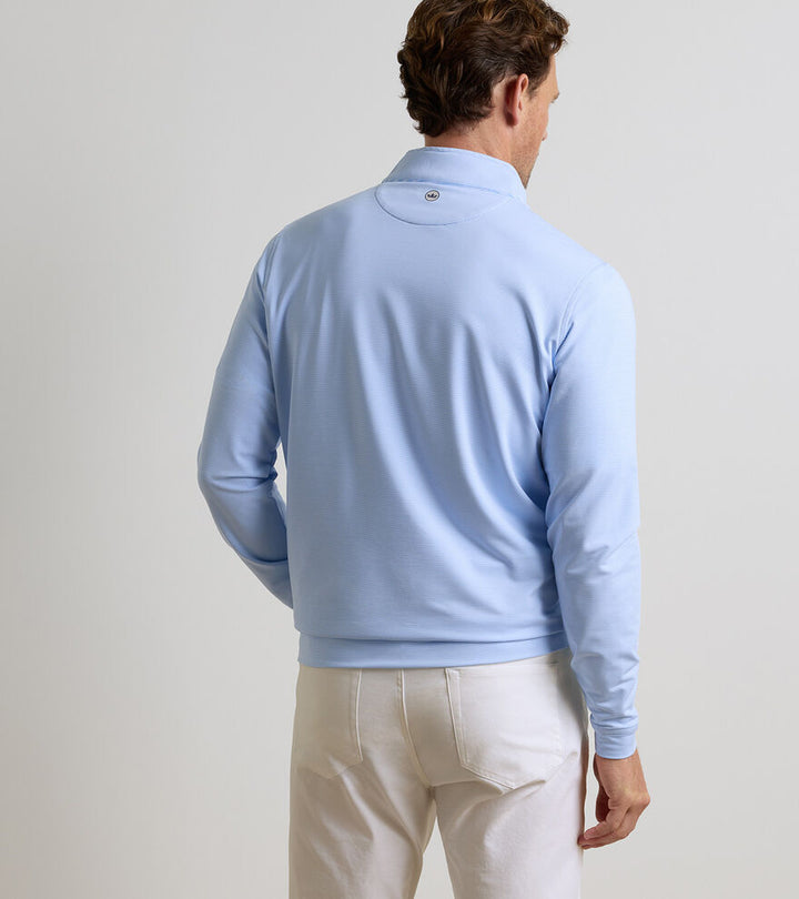 Perth Sugar Stripe Performance Quarter-Zip - Cottage Blue / White