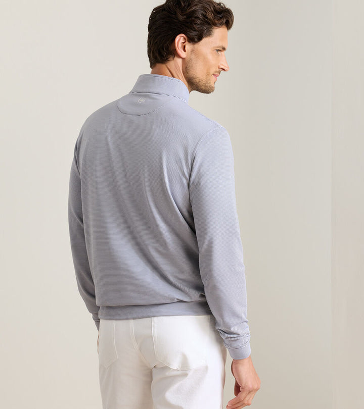 Perth Sugar Stripe Performance Quarter-Zip - Iron/White