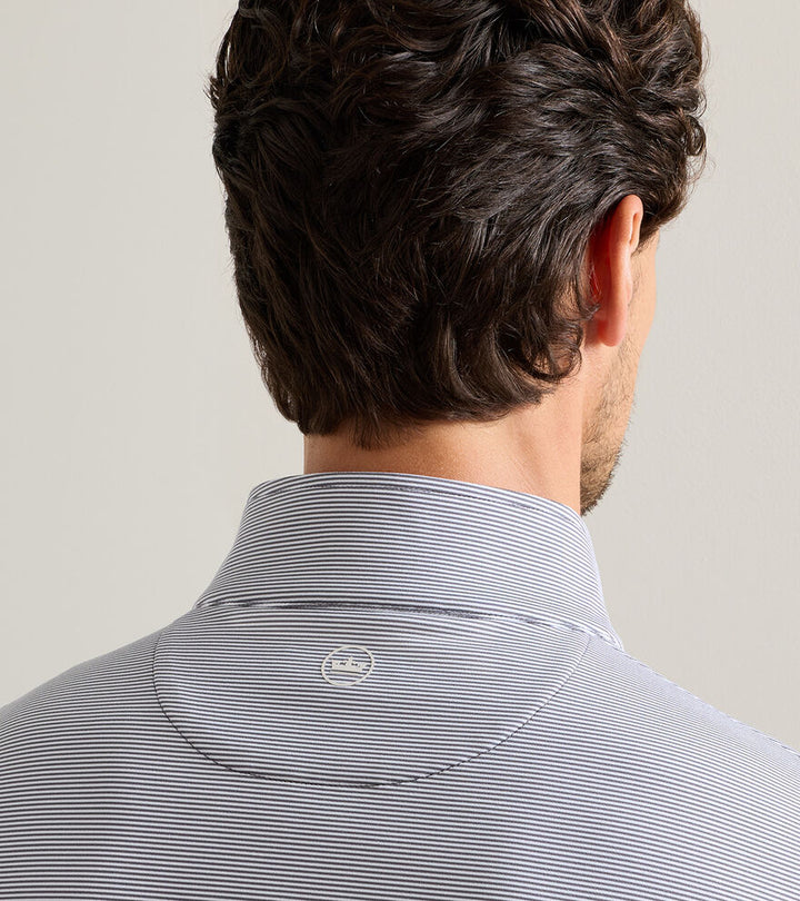 Perth Sugar Stripe Performance Quarter-Zip - Iron/White