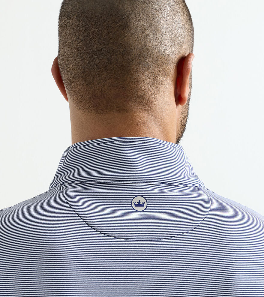 Perth Sugar Stripe Performance Quarter-Zip - Navy/White