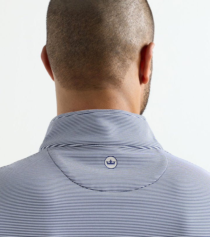 Perth Sugar Stripe Performance Quarter-Zip - Navy/White