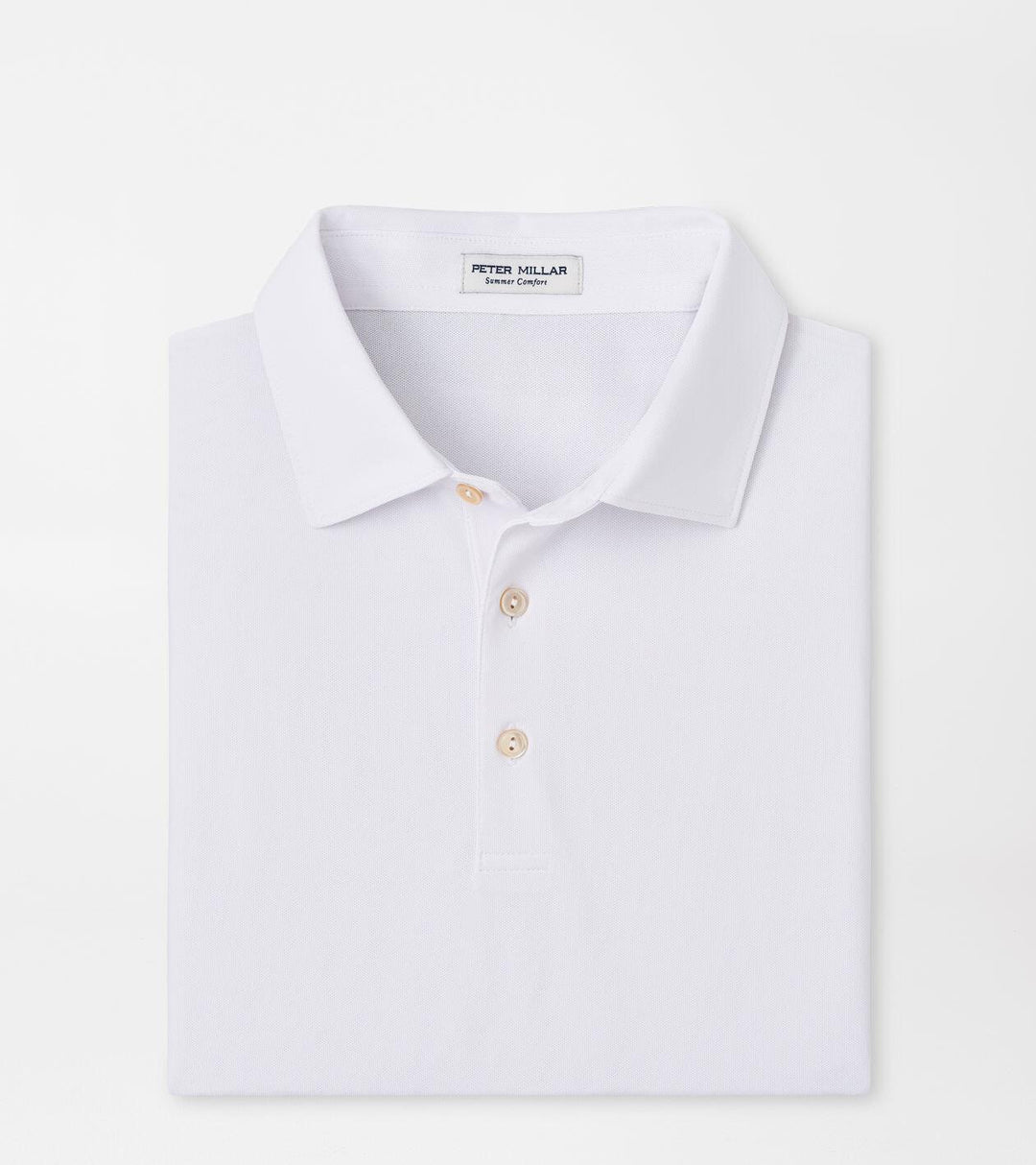 Solid Performance Mesh Polo - White