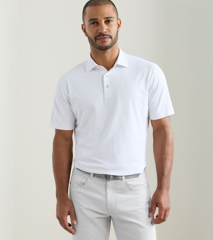 Solid Performance Mesh Polo - White