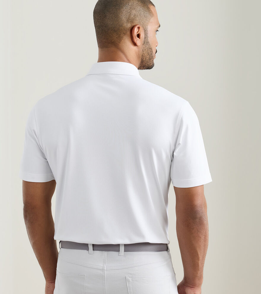 Solid Performance Mesh Polo - White
