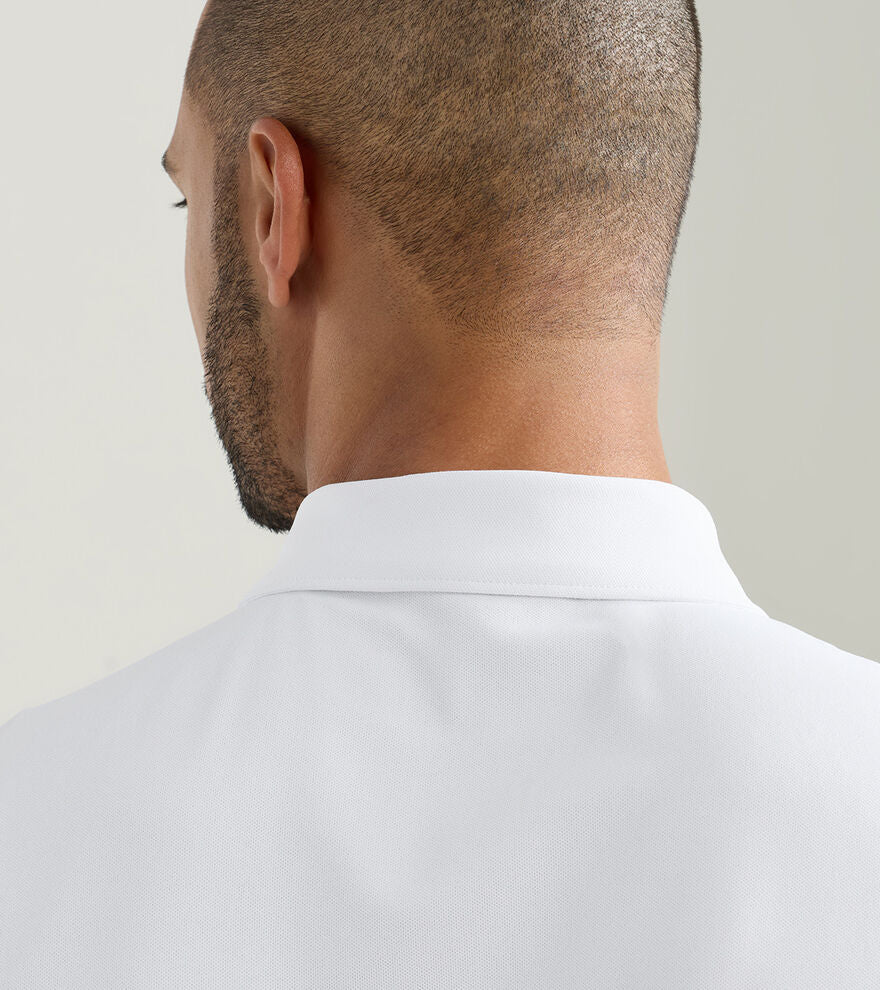 Solid Performance Mesh Polo - White