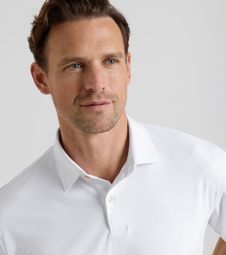 Featherweight Mélange Polo - White