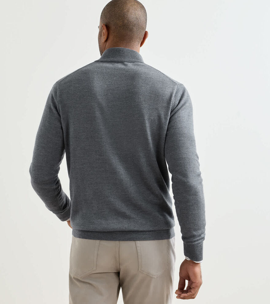 Autumn Crest Suede Trim Quarter-Zip - Charcoal