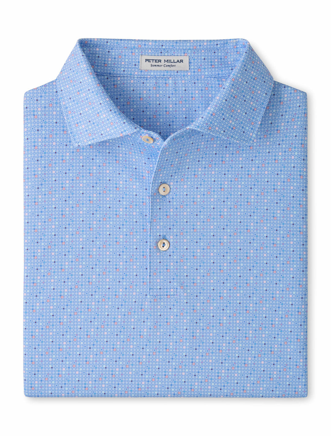 Rivington Performance Jersey Polo - Sean Self Collar - Estate Blue