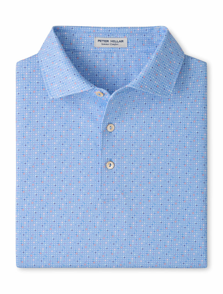 Rivington Performance Jersey Polo - Sean Self Collar - Estate Blue