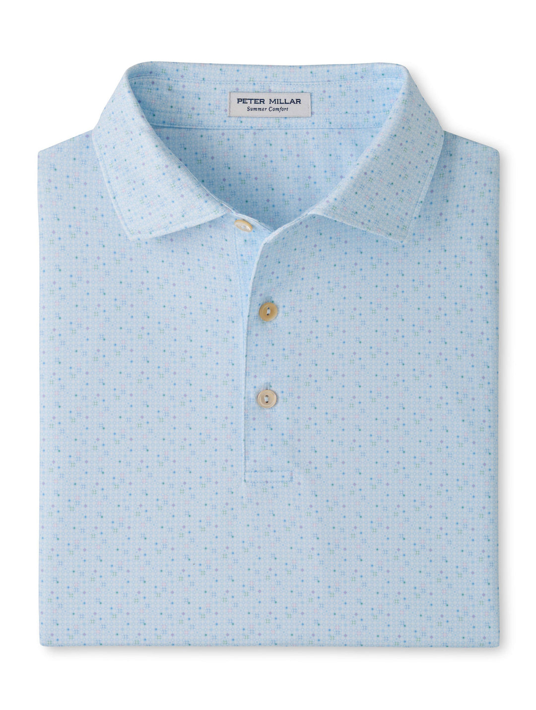 Rivington Performance Jersey Polo - Sean Self Collar - Pale Blue