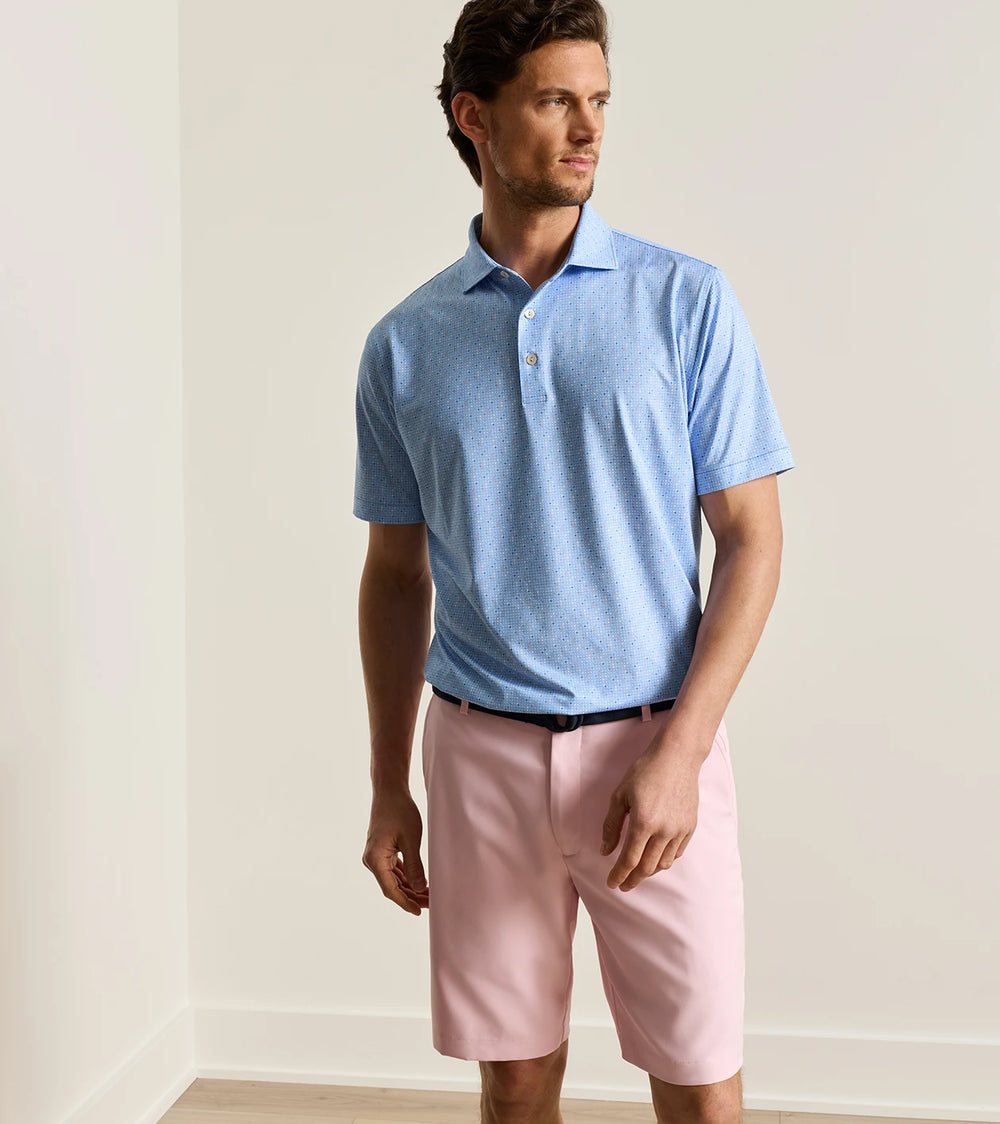 Rivington Performance Jersey Polo - Sean Self Collar - Estate Blue
