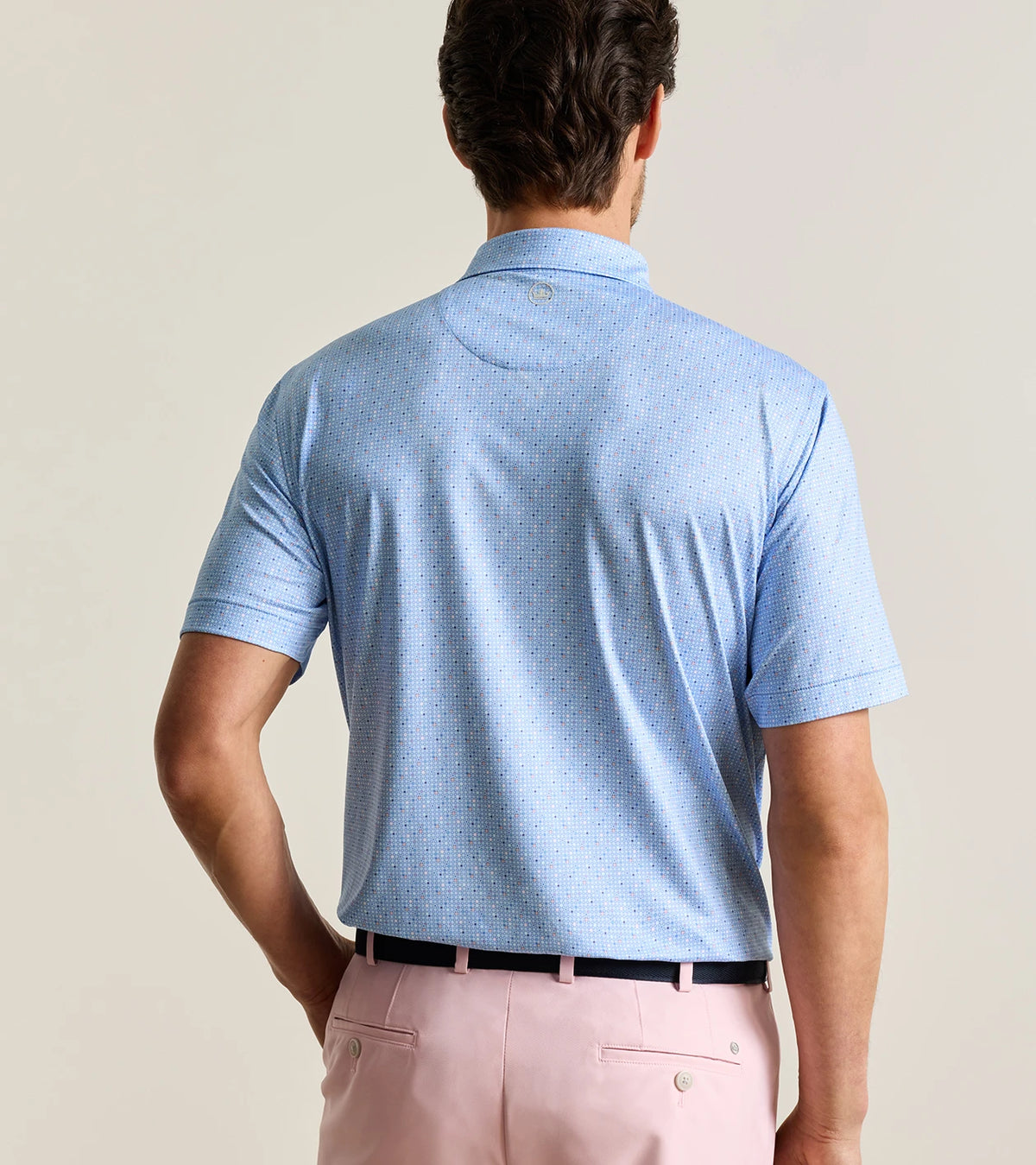 Rivington Performance Jersey Polo - Sean Self Collar - Estate Blue