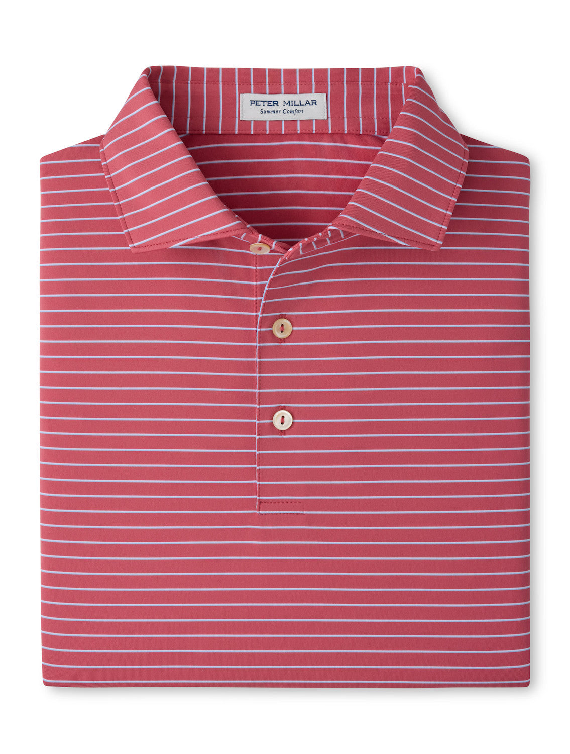 Oaks Performance Jersey Polo - Sean Self Collar - Red Coral