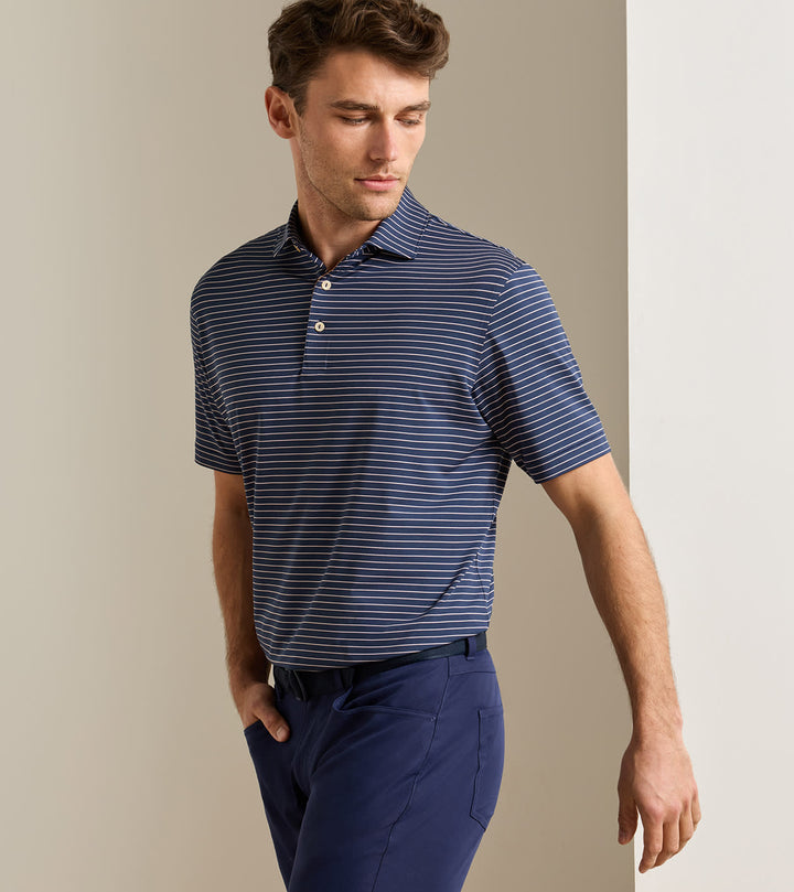 Oaks Performance Jersey Polo - Sean Self Collar - Navy