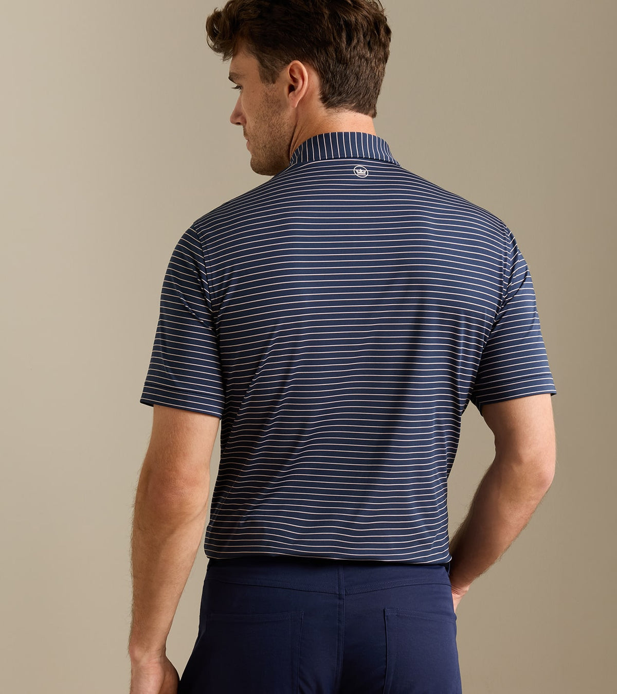 Oaks Performance Jersey Polo - Sean Self Collar - Navy