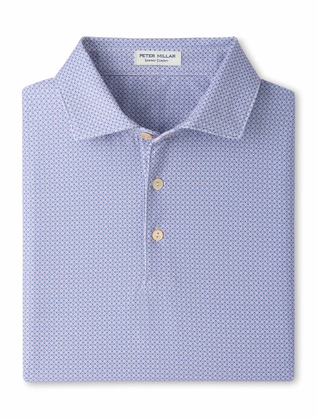 Rambla Performance Jersey Polo - Sean Self Collar - Garden Violet