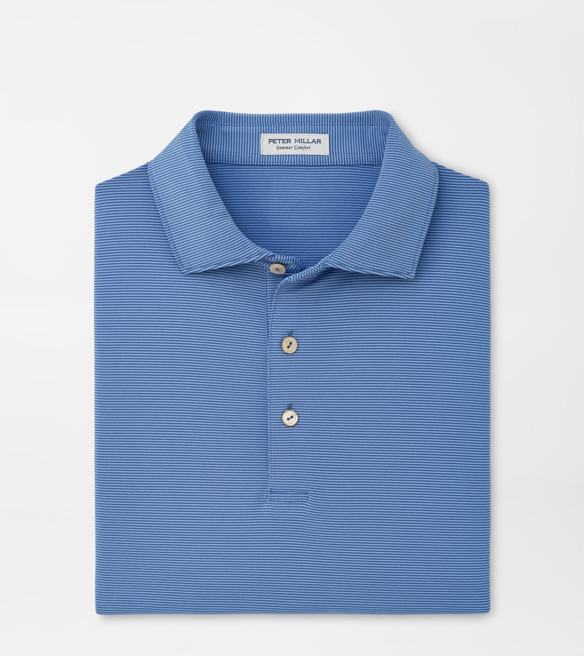 Jubilee Performance Jersey Polo - Sean Self Collar - Bali Blue / Estate Blue