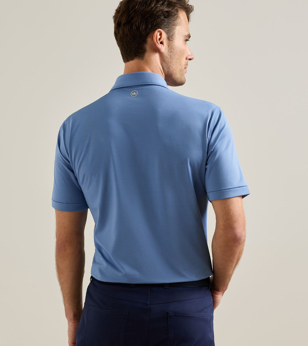 Jubilee Performance Jersey Polo - Sean Self Collar - Bali Blue / Estate Blue