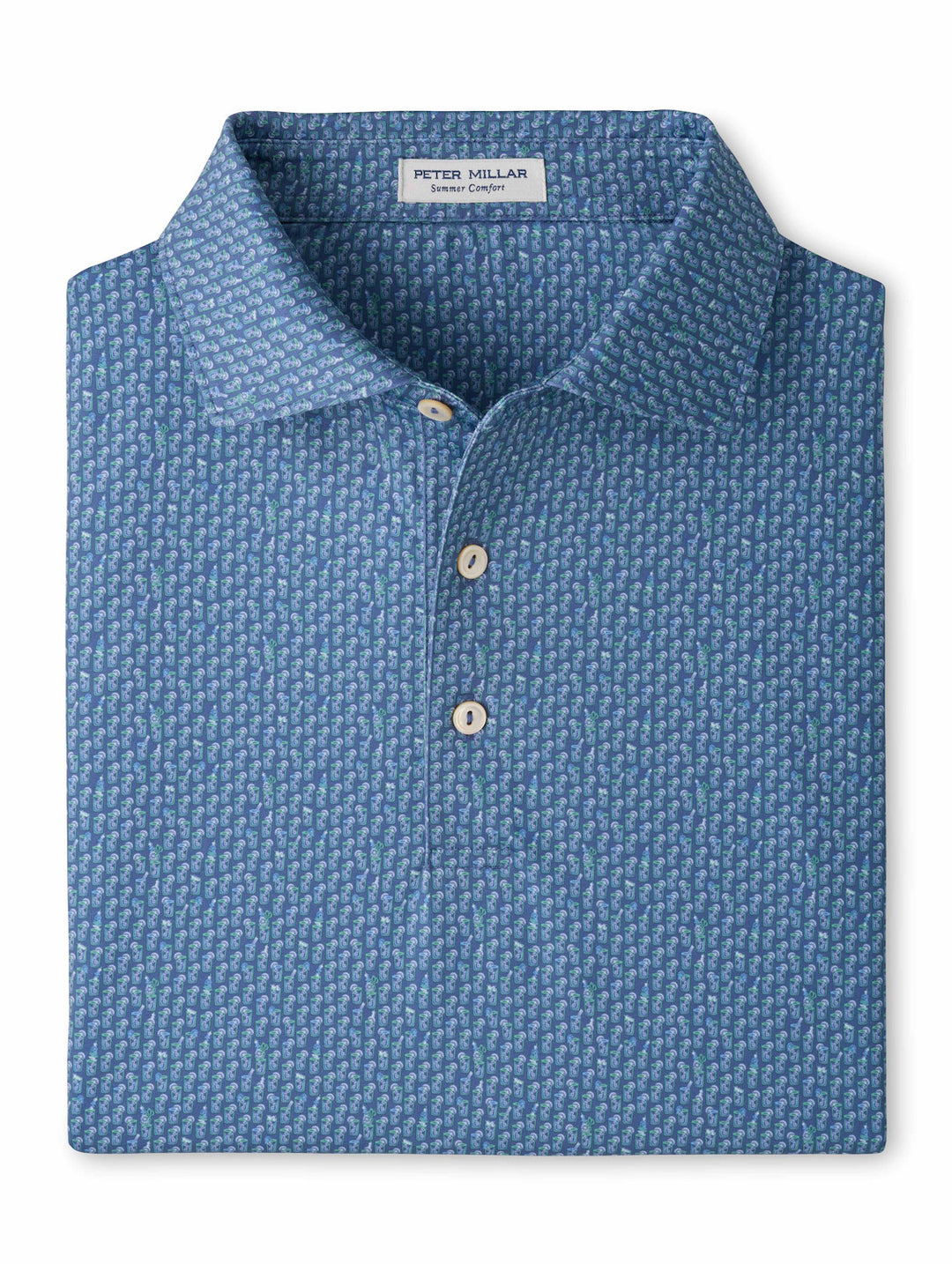Bloody Mary Bar Performance Jersey Polo - Sean Self Collar - Bali Blue
