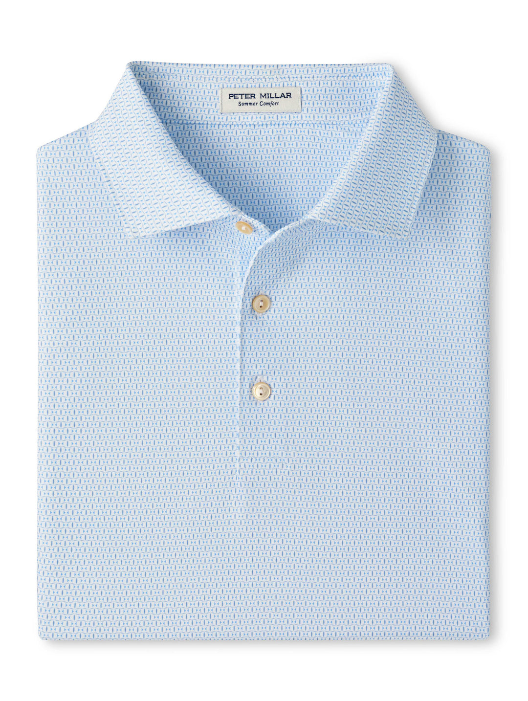 Football Geo Performance Jersey Polo - Sean Self Collar - White