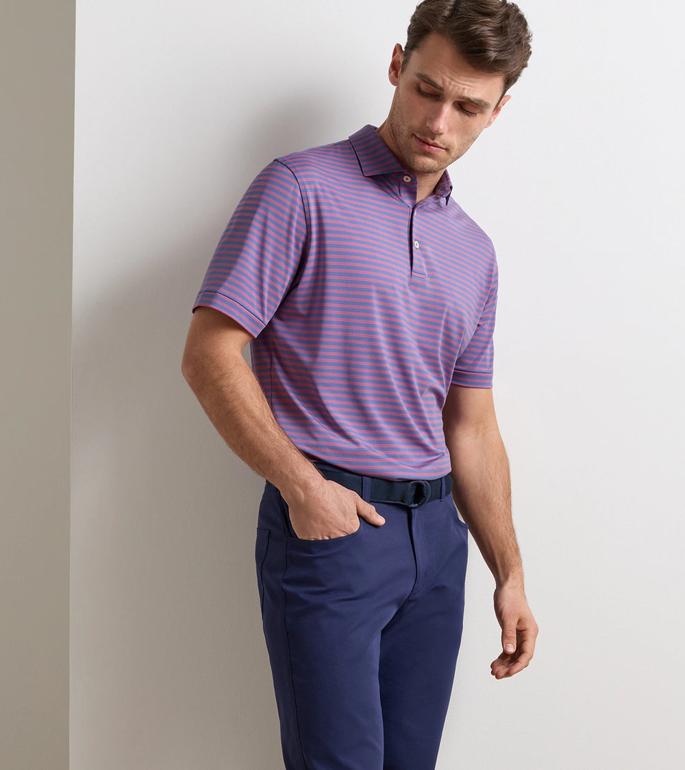 Rawlins Performance Jersey Polo - Sean Self Collar - Bali Blue