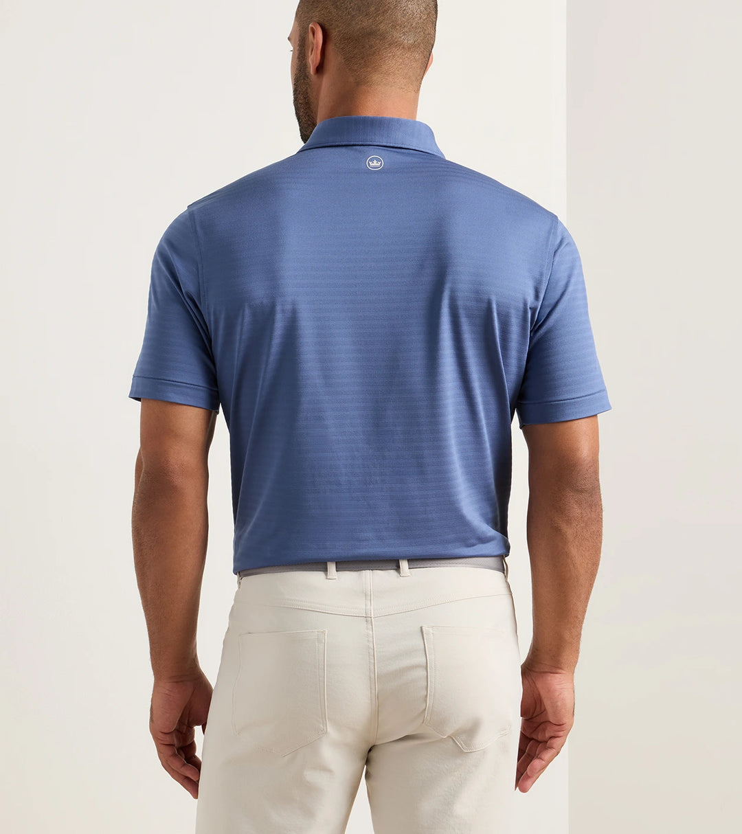 Clark Performance Jersey Polo - Sean Self Collar - Bali Blue