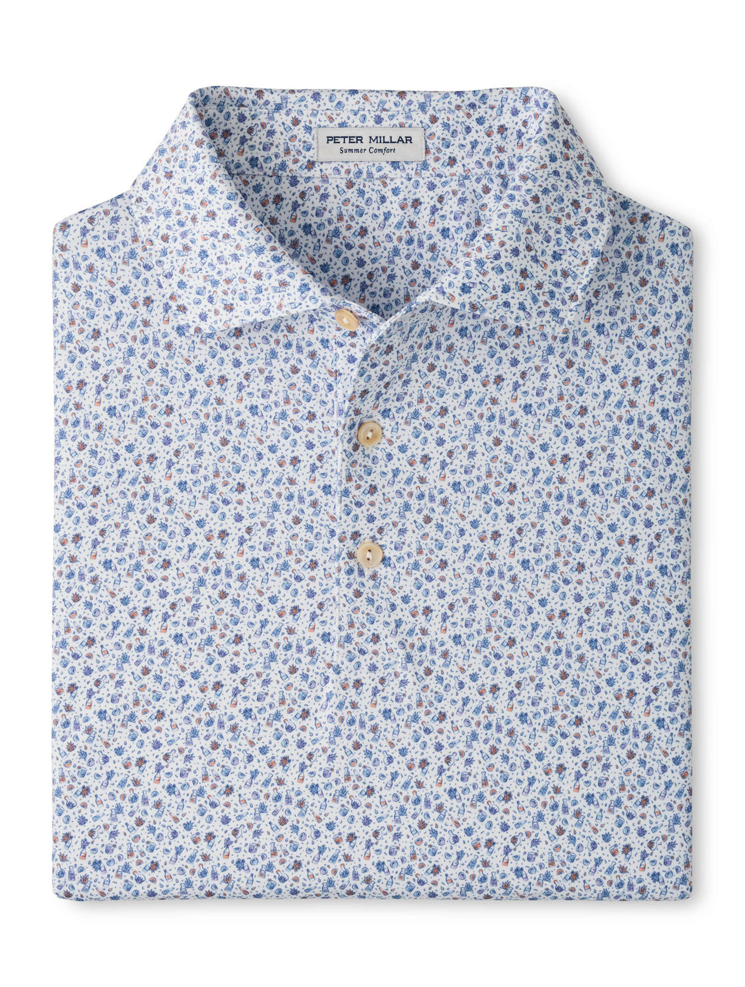 Ranch Water Performance Jersey Polo - Sean Self Collar - White
