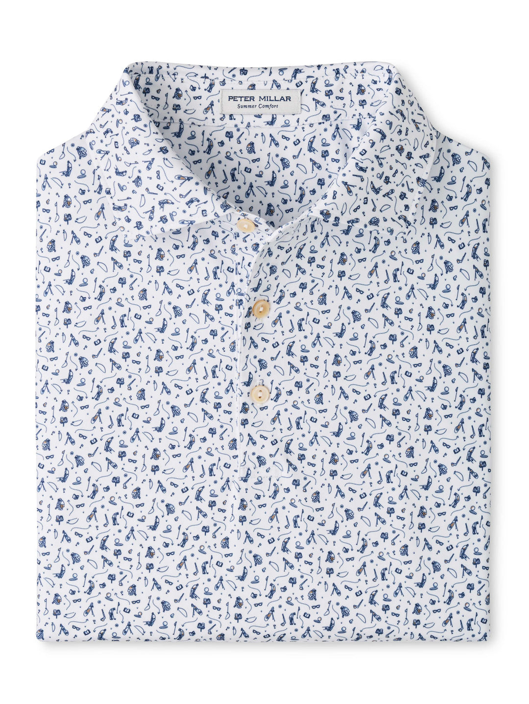 Read The Putt Performance Jersey Polo - Sean Self Collar - White