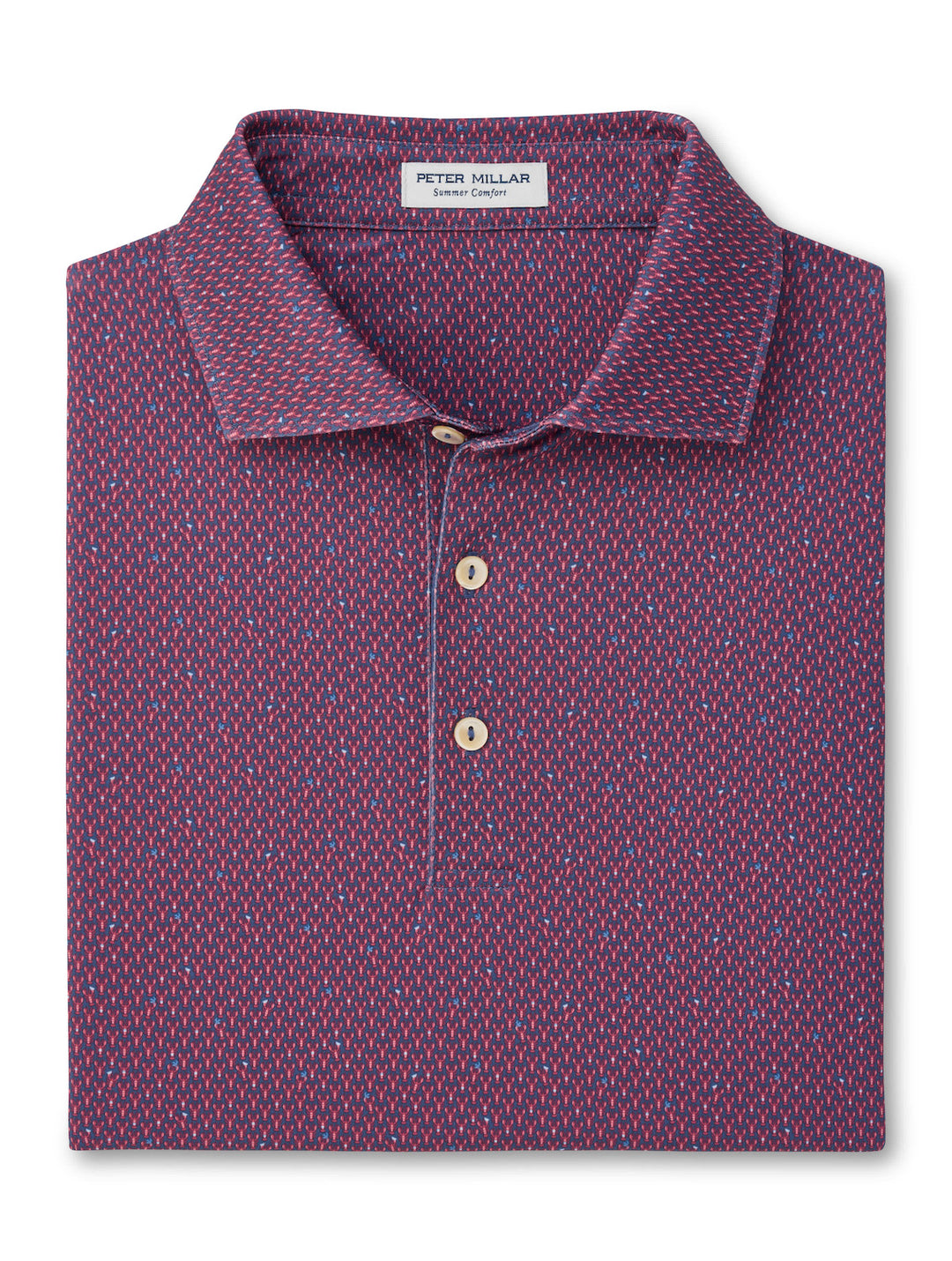 Lobster Boil Performance Jersey Polo - Sean Self Collar - Bali Blue