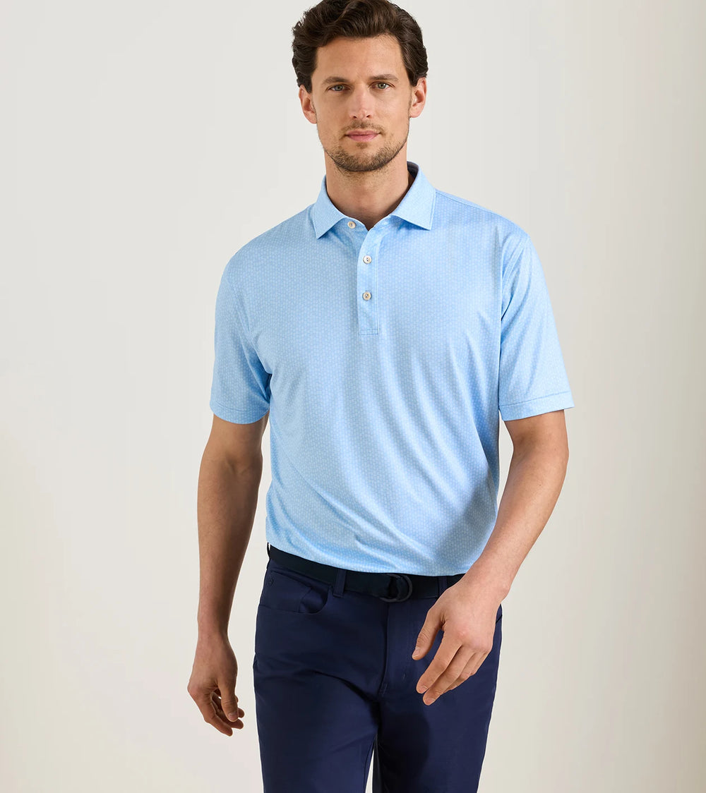 25th Anniversary Performance Jersey Polo - Sean Self Collar - Cottage Blue