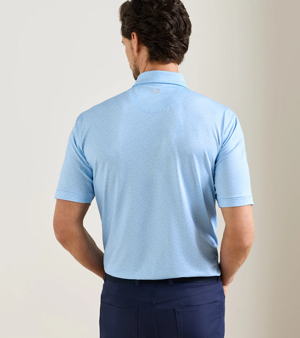 25th Anniversary Performance Jersey Polo - Sean Self Collar - Cottage Blue