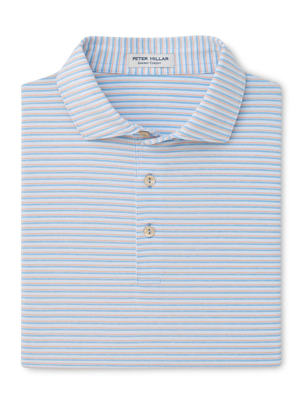 Brooks Performance Jersey Polo - Sean Self Collar - Cottage Blue