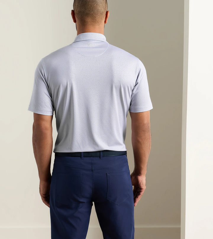 Phoenix Performance Jersey Polo - Sean Self Collar - White / Bali Blue