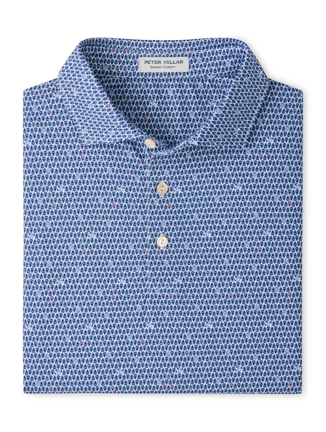 On The Half Shell Performance Jersey Polo - Sean Self Collar - White