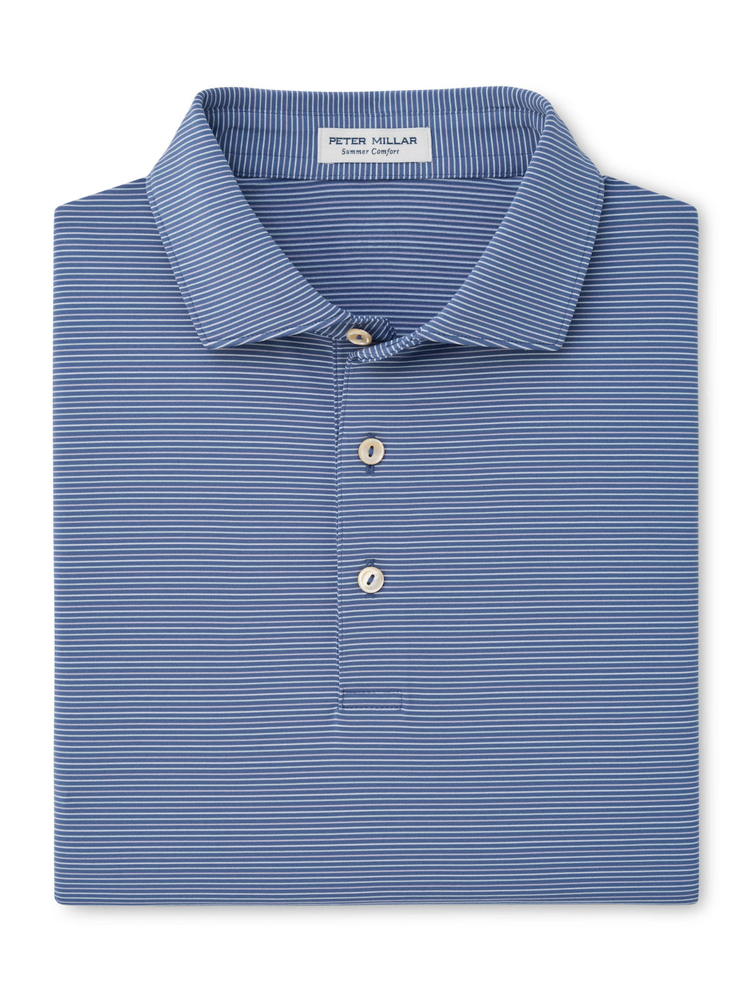 Pierce Performance Jersey Polo - Sean Self Collar - Bali Blue