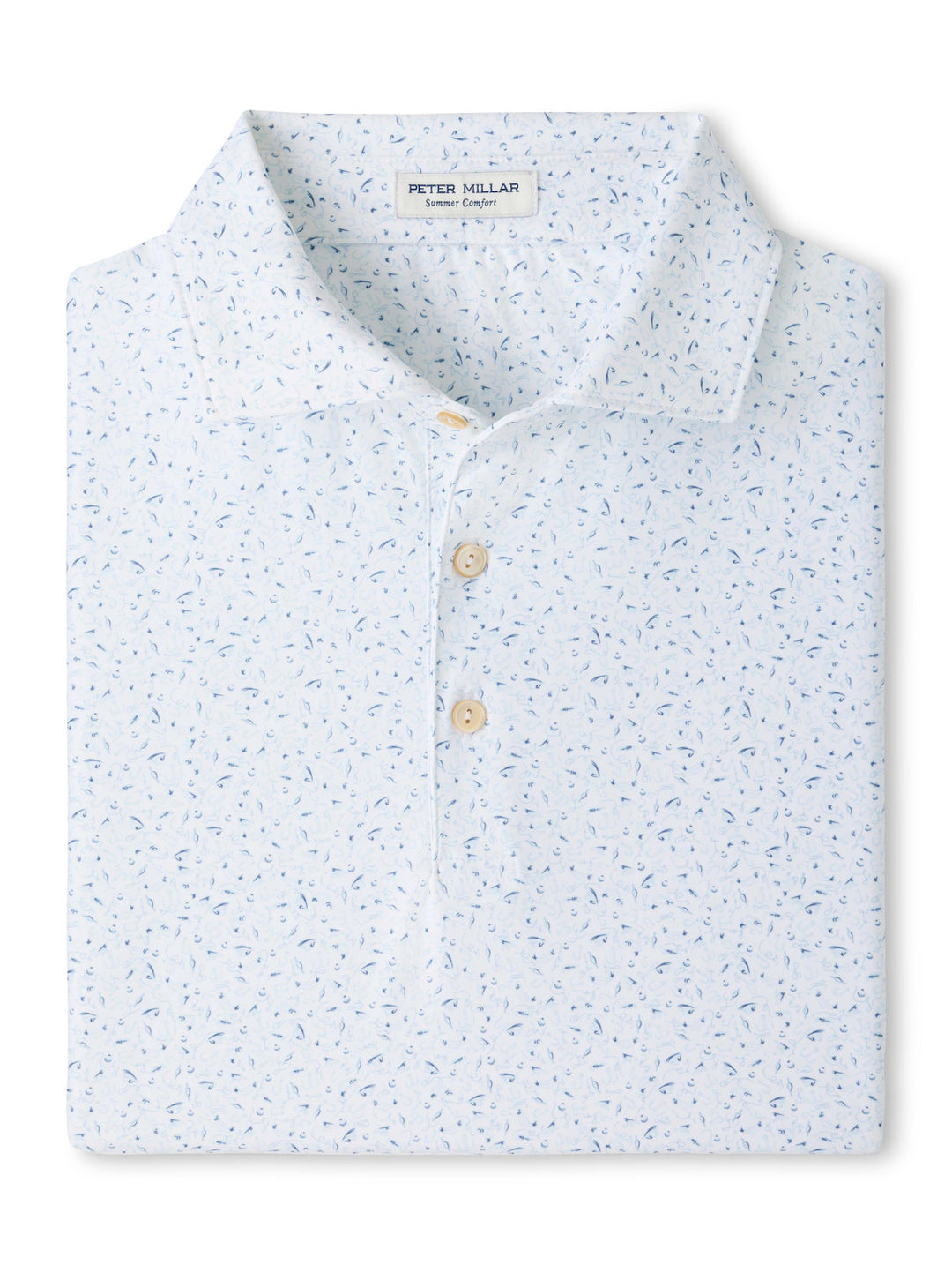 On The Line Performance Jersey Polo - Sean Self Collar - White