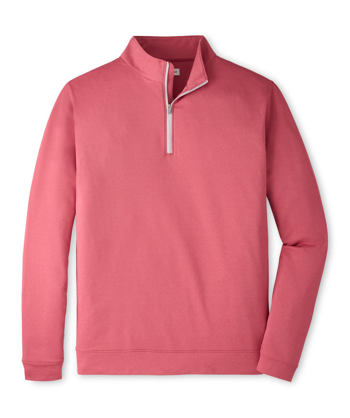 Perth Melange Performance Quarter-Zip - Red Coral