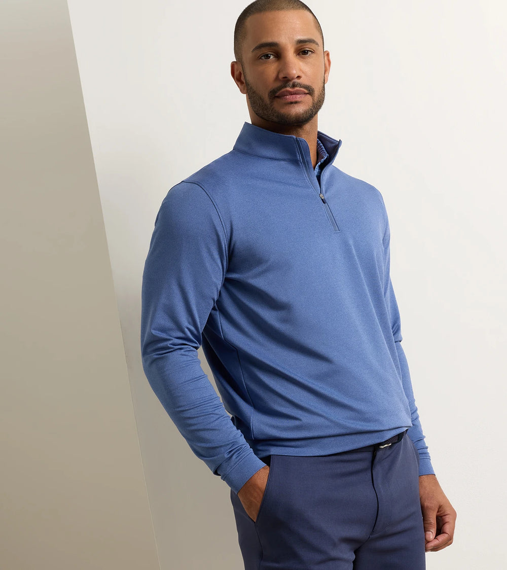Perth Melange Performance Quarter-Zip - Bali Blue