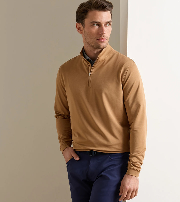 Perth Melange Performance Quarter-Zip - Dark Amber