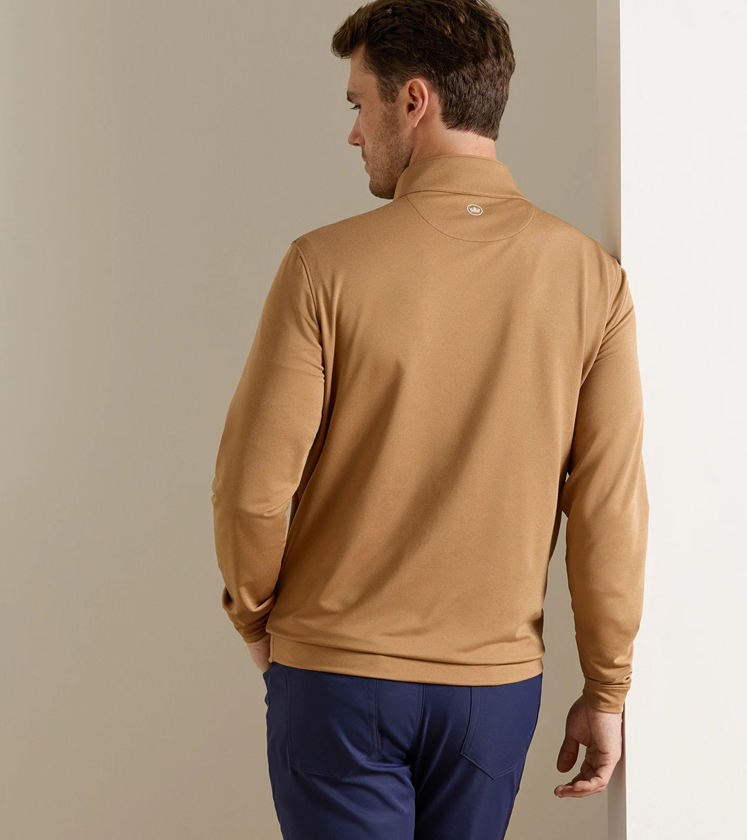Perth Melange Performance Quarter-Zip - Dark Amber