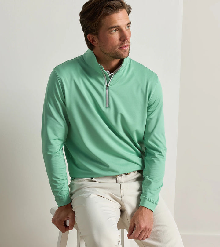 Perth Melange Performance Quarter-Zip - Fresh Mint