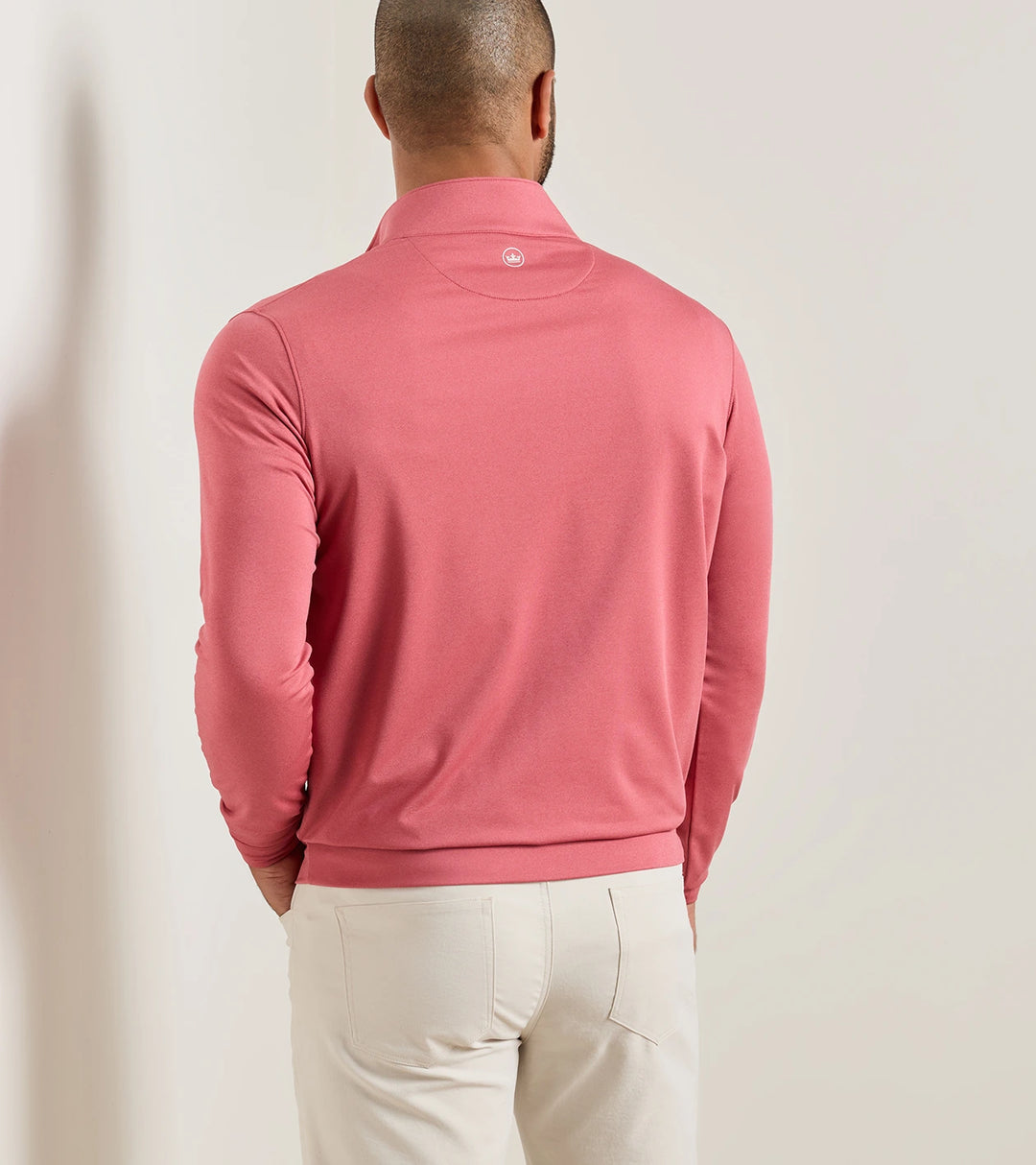 Perth Melange Performance Quarter-Zip - Red Coral