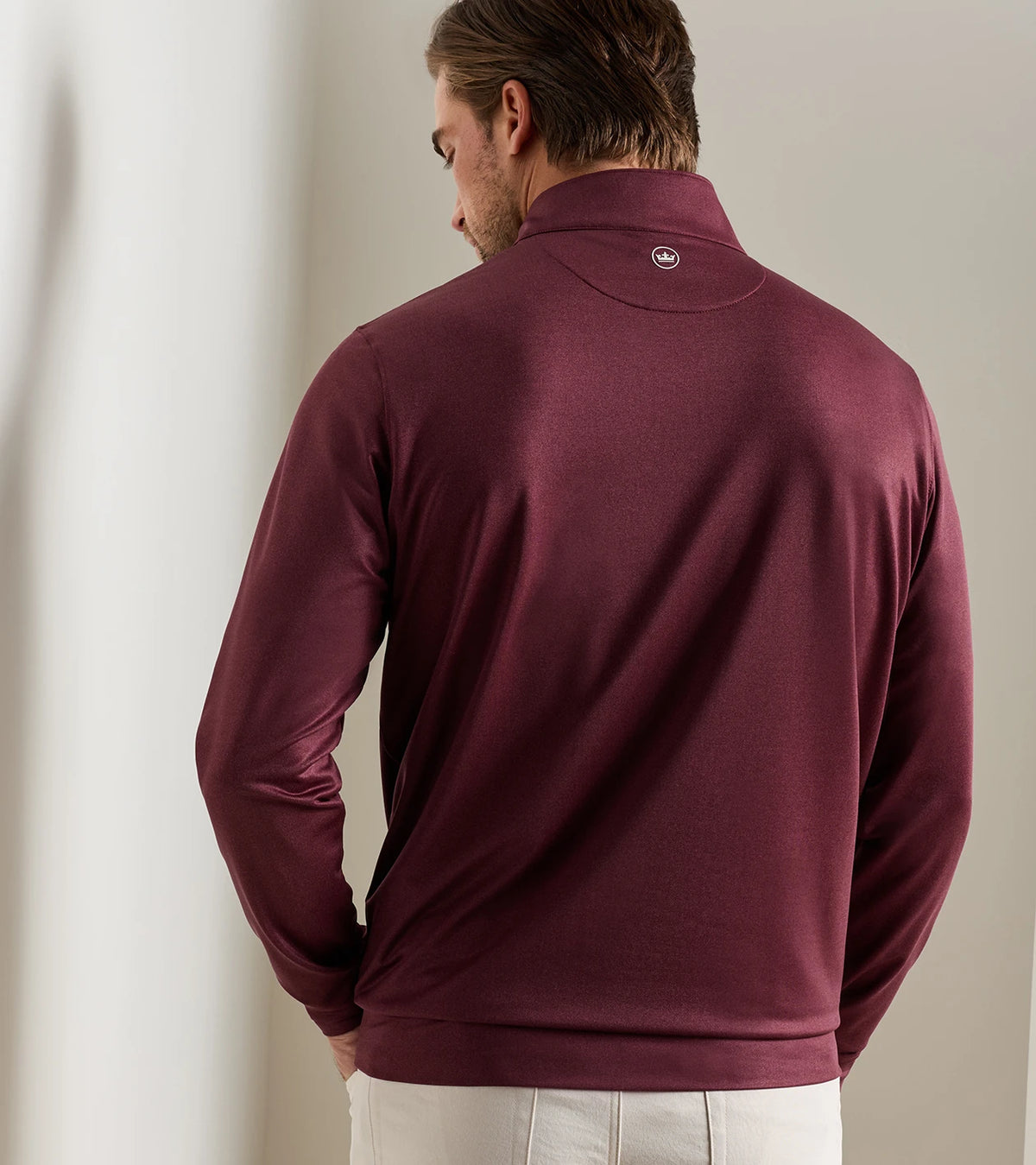 Perth Herringbone Performance Quarter-Zip - Bordeaux