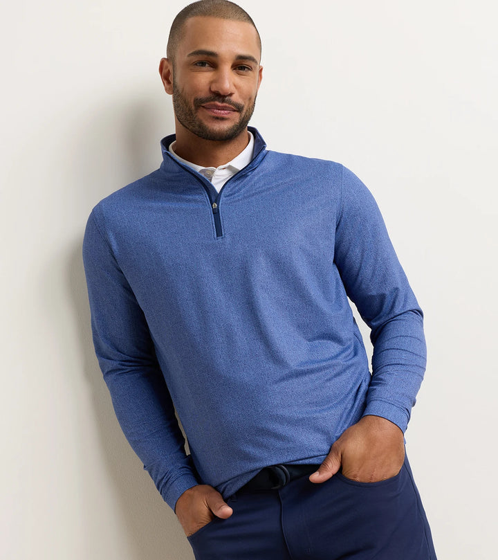 Perth Herringbone Performance Quarter-Zip - Sport Navy