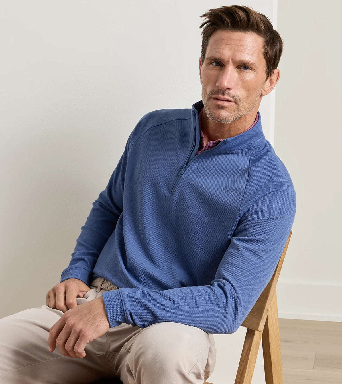 Cradle Piqué Performance Quarter-Zip - Bali Blue