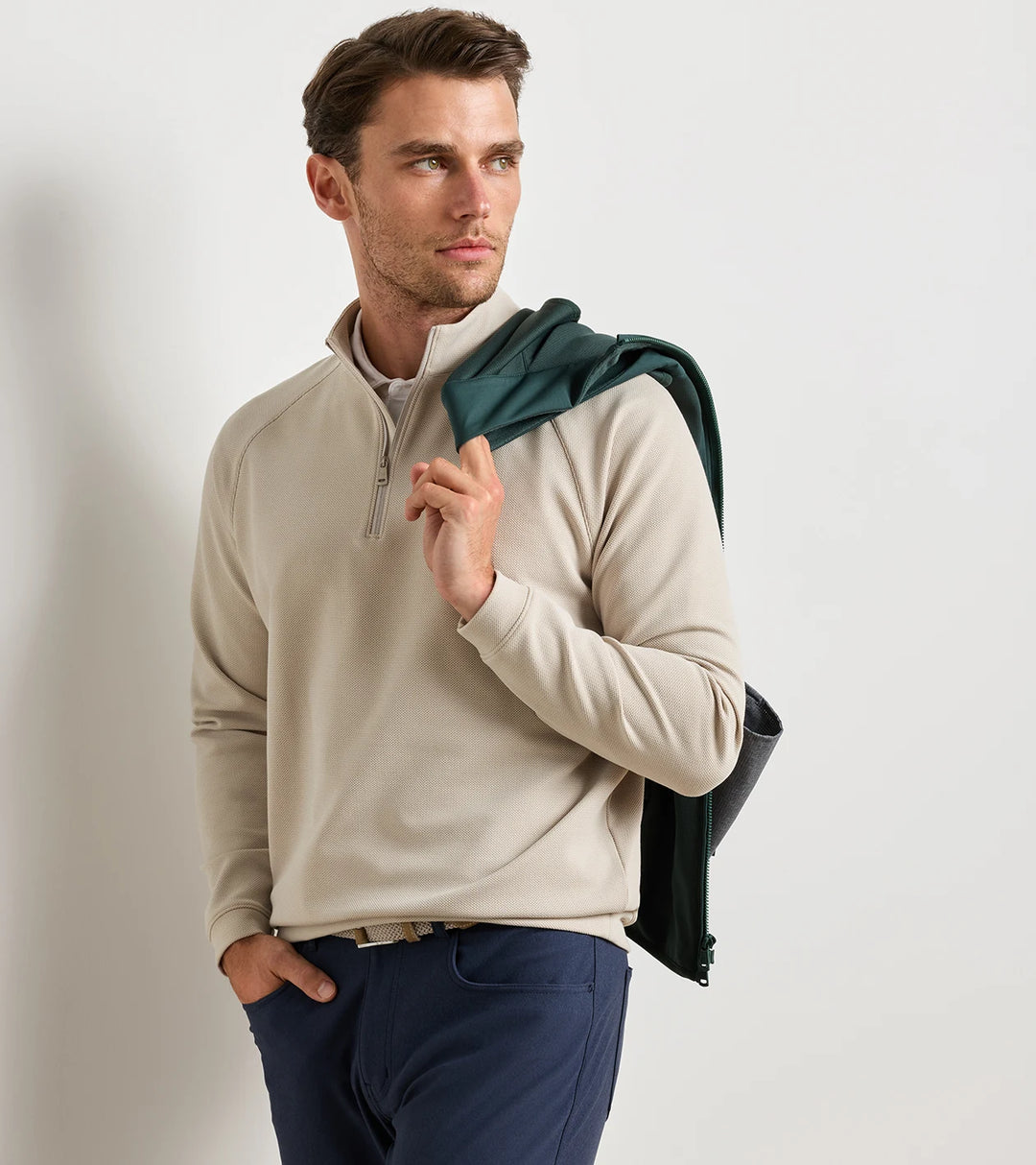 Cradle Piqué Performance Quarter-Zip - Khaki