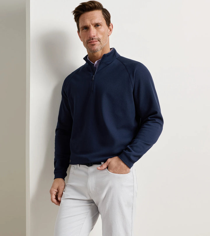 Cradle Piqué Performance Quarter-Zip - Navy
