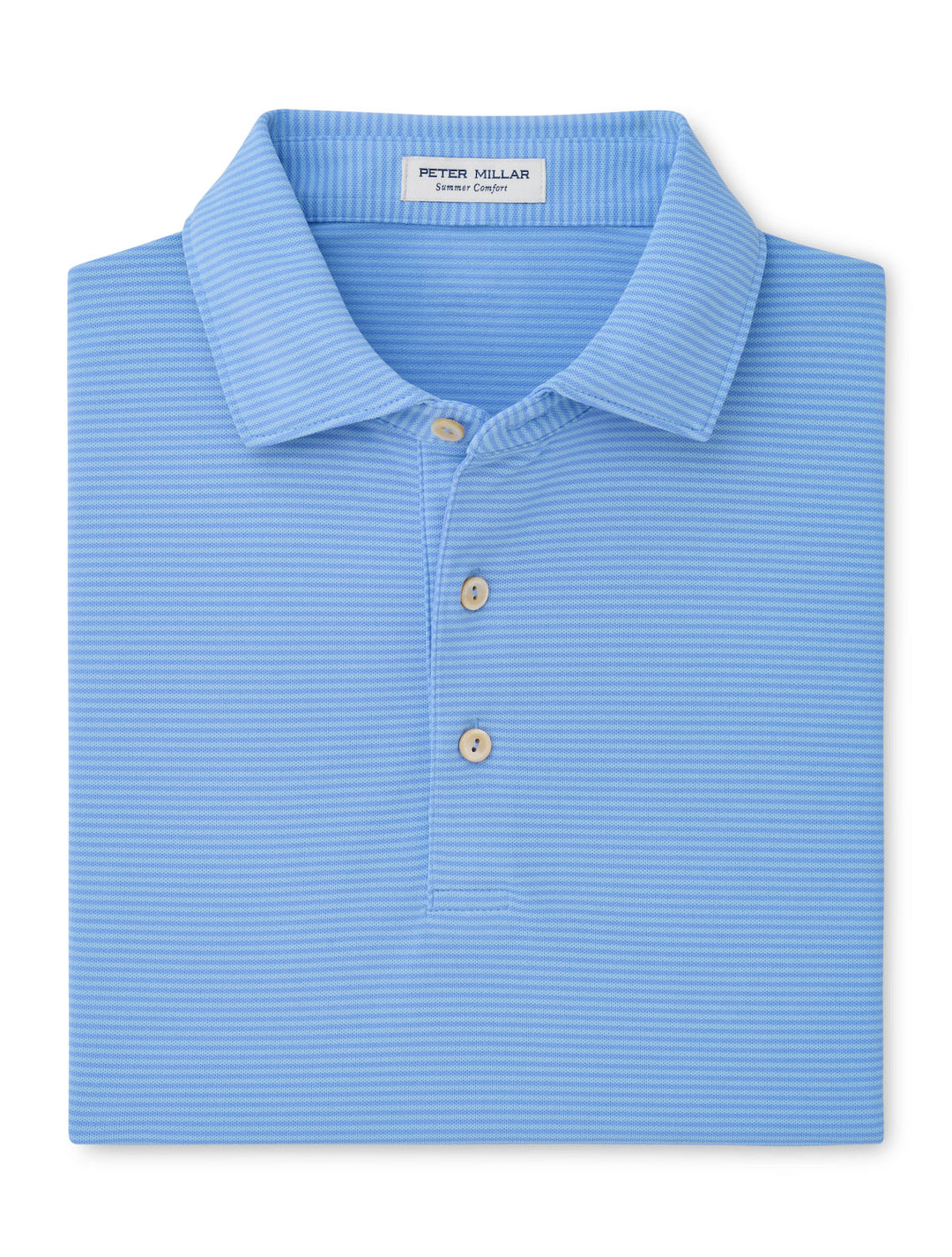 Candor Performance Mesh Polo - Sean Self Collar - Estate Blue
