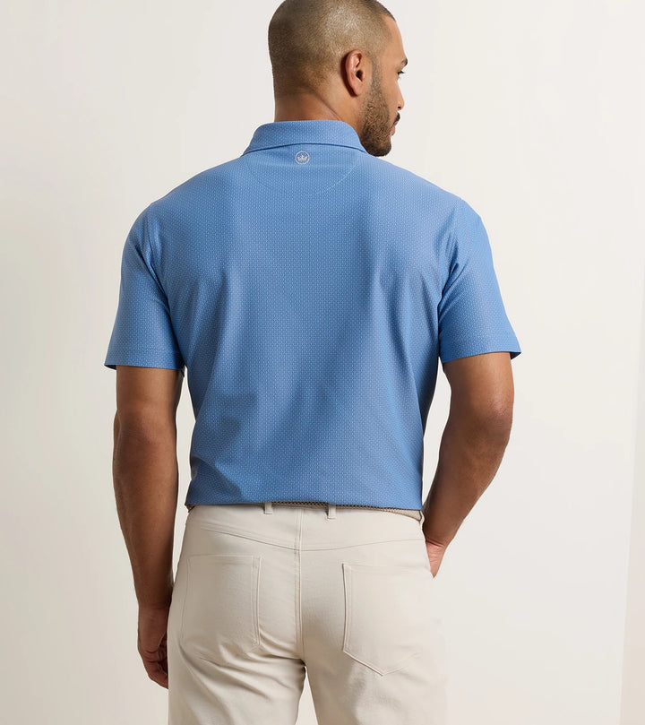 Currituck Performance Mesh Polo - Sean Self Collar - Cottage Blue
