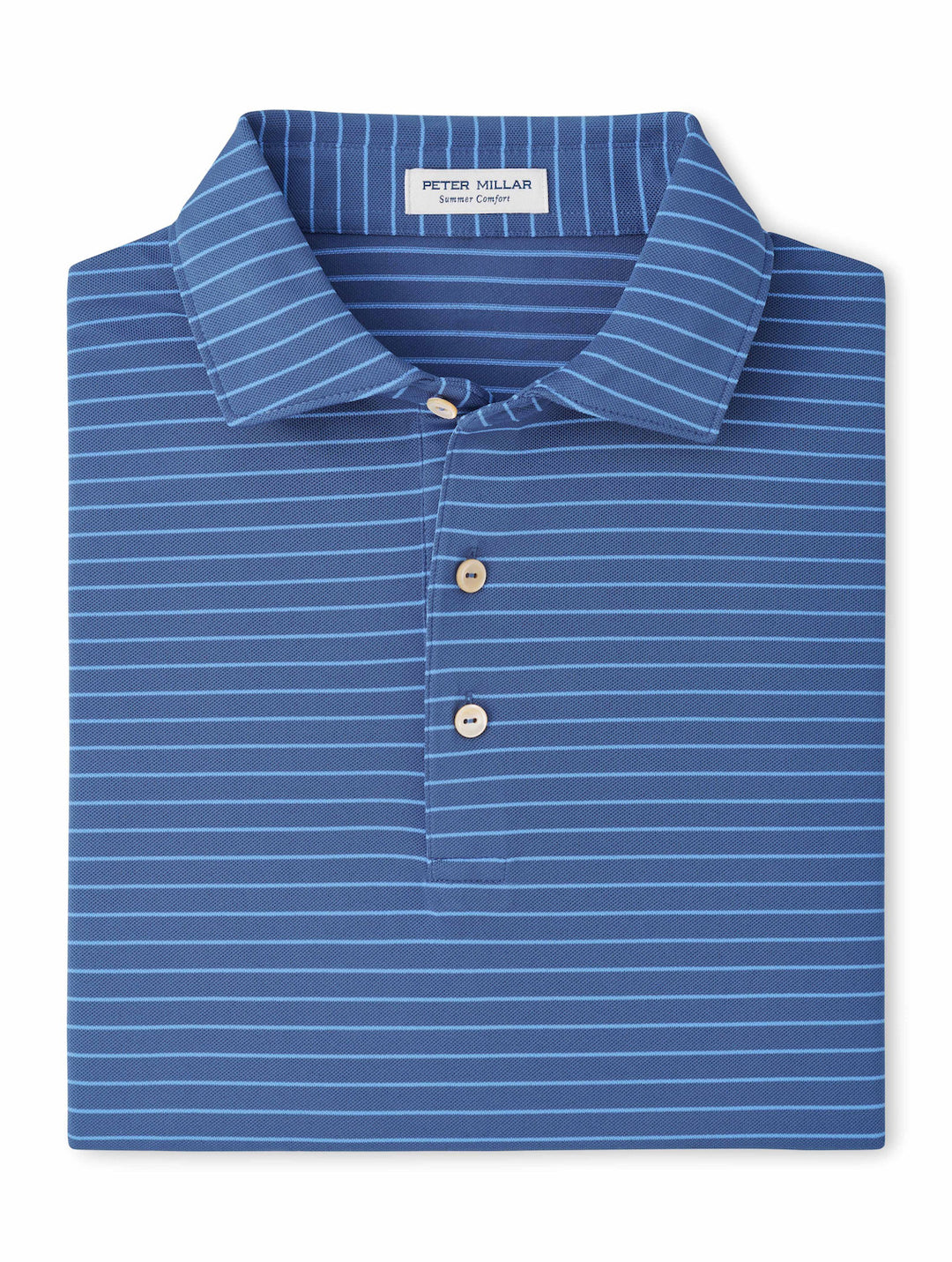 Winston Performance Mesh Polo - Sean Self Collar - Bali Blue
